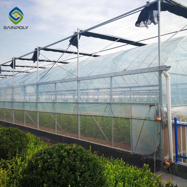 Buy Hydroponic Agriculture Commercial Glass Greenhouse With Shading System at wholesale prices