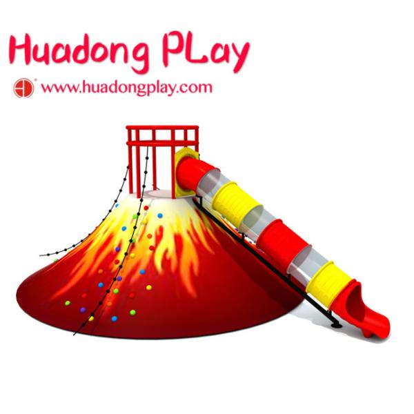 Volcano Slide Indoor Playground Equipment , Food Grade Indoor Playground Furniture Plastic Nontoxic
