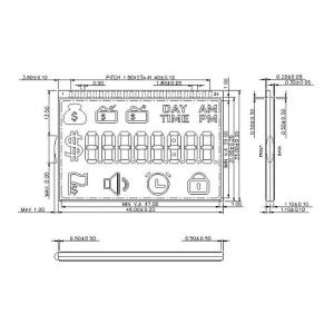 6 O′ Clock Positive Segment LCD Display VDD 3V For Instrumentation