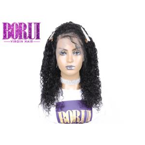 Quality 250% Density Full Lace Human Wigs Water Wave Brazilian With Baby Hair Smooth for sale