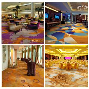 Elegant Plush Printed Commercial Floor Covering Grenn Peacock Pattern