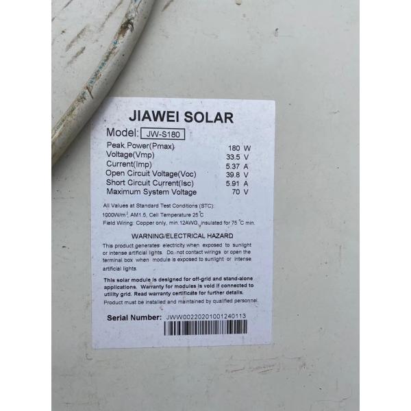 Glass EVA Film 180W Polycrystalline Silicon Solar Panel