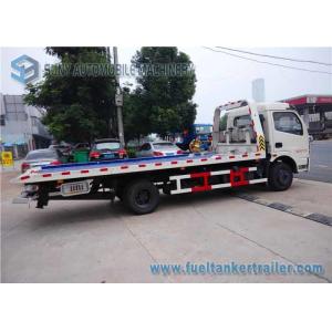 Green Platform DFAC Duolika 5000 KG Flatbed Tow Truck EQ1081 , White Cab