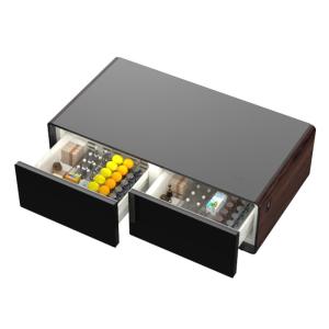 Living Room Furniture Coffee Table with Fridge Drawer and Tempered Glass Touch