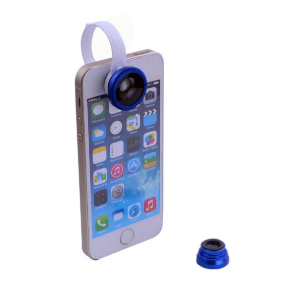 Universal circle clip 3 in 1 external camera for mobile phone fisheye lens wide angle lens marco lens