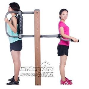outdoor fitness equipment park wood outdoor waist and back massager
