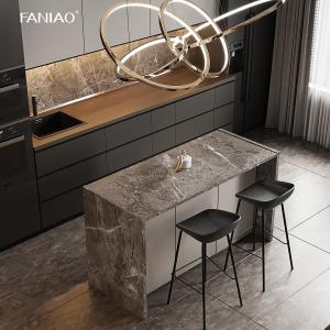 Modern Import Pullout Oak Wood Solid Wood Grain Kitchen Cabinets with Island