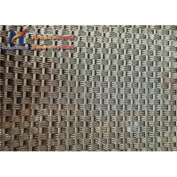 5mm Architectural Wire Mesh Panels Hotel Elevator Facades Antique Brass