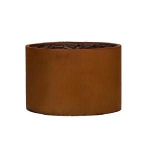 Wood surface metal modern round shape flower pot planter indoor