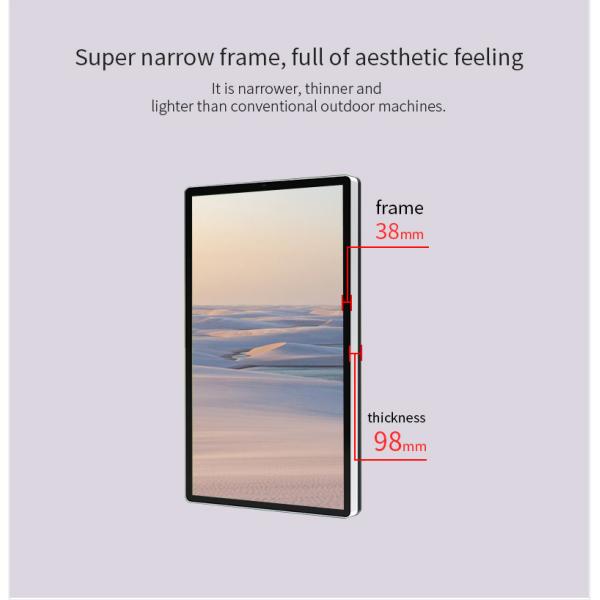 32 Inch Outdoor Digital Signage Narrow Bezel Super Slim 4k Resolution