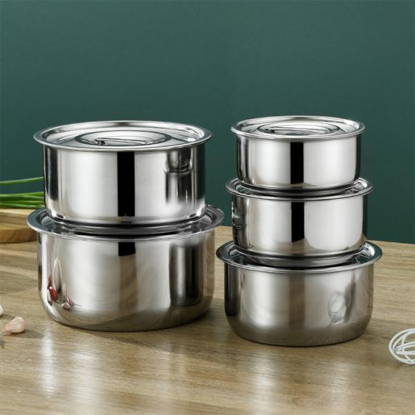 Hot Selling Kitchen 5 Pcs Cooking Pot 410 Stainless Steel Cookware Set Kitchen Soup Stock Pot Set