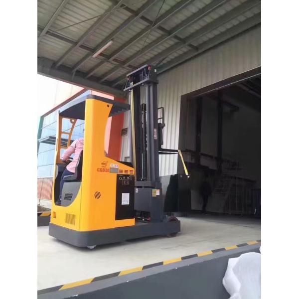 Narrow Aisle Seated Electric Pallet Stacker Reach Type Yellow Color