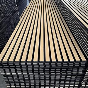 China Wood Veneer Acoustic Slat Panel 2400 x 600mm Thickness 21mm Custom Surface Finish on sale