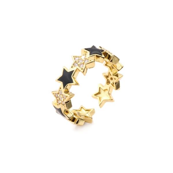 Buy Open 14k Gold Star Ring Adjustable CZ Cubic Zircon Custom at wholesale prices