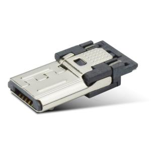 Micro USB 2.0 5 Pin Male Connector Gold Plating With Charge Function