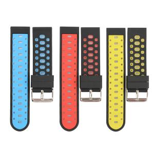 Double Colors 22mm Natural Rubber Watch Band Cool Style With Hardware