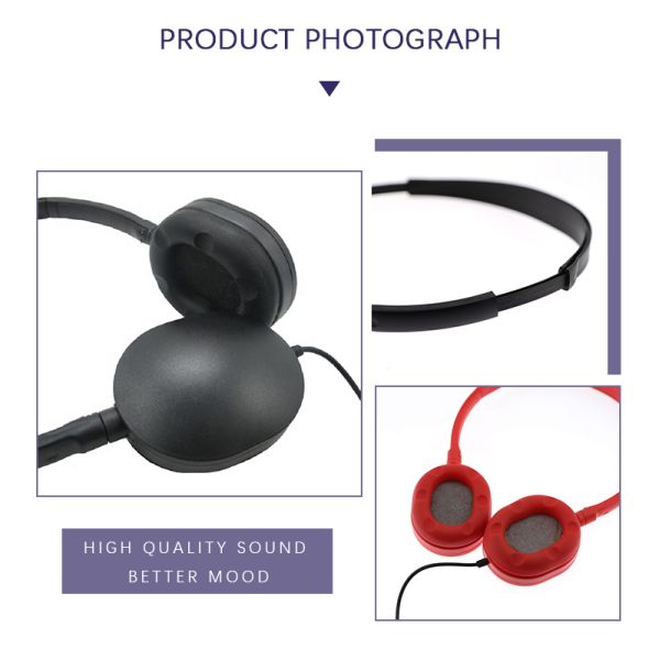 Durable Foldable Headphone 30mm Speaker HESHI Gaming Headset with PVC Cable and Wired Connection