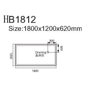 Sanitary wares, Bathtubs, Jacuzzi, Massage bathtub,WHIRLPOOL HB1812 1800X1200X62