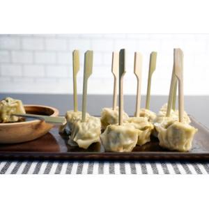 Biodegradable Paddle Bamboo Roasting Sticks Flat Wooden Skewers 4 Inch