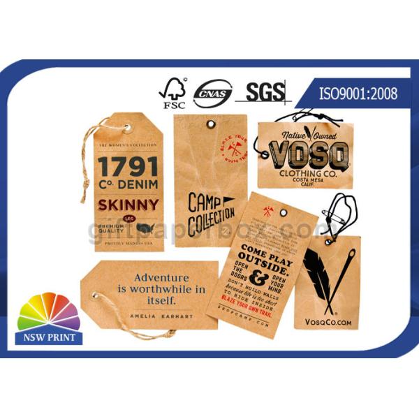 Buy Kraft Paper Board Packaging Accessories Printed Apparel Hang Tags Swing Tickets at wholesale prices