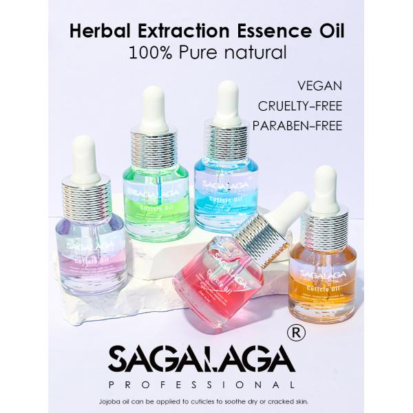 SAGALAGA New Double Layer Cuticle Oil 15ml for Nails Care Natural Essential Oil Extract Jojoba Oil Vitamin E Moisturizing Nails
