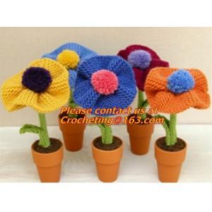 Mannual Knitted Doll standing flower stuffed toysCrocheted Craft Crochet Animal