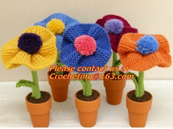 Mannual Knitted Doll standing flower stuffed toysCrocheted Craft Crochet Animal