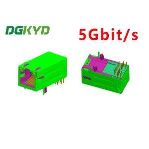 Quality 5Gbit / s RJ45 magnetics jack ethernet industrial connector 33MM GY / GY for sale