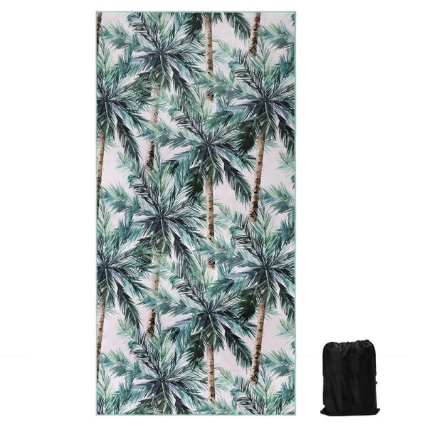 Private Label Custom Print Lightweight Sand Proof Microfiber Waffle Beach Towel