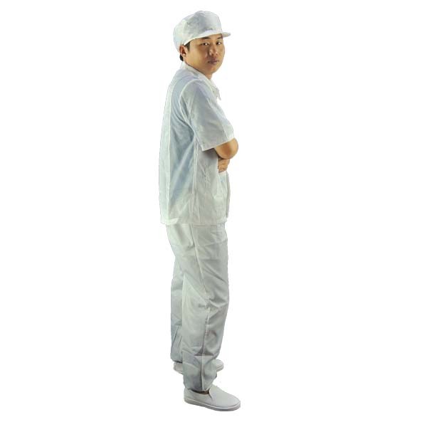 Buy 2.5mm Grid 98% Cotton 2% Conductive Fiber ESD Coverall at wholesale prices