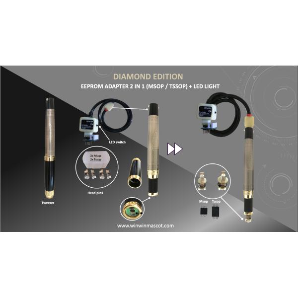 Buy EEPROM TWEEZER ADAPTER 2 IN 1 MSOP TSSOP SOIC WITH LED LIGHT DIAMOND EDITION KIT SET at wholesale prices
