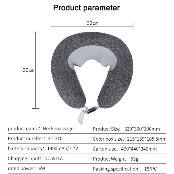 1400mAh Wireless Inflatable Neck Cervical Collar 5V 1A For Fatigue Relief