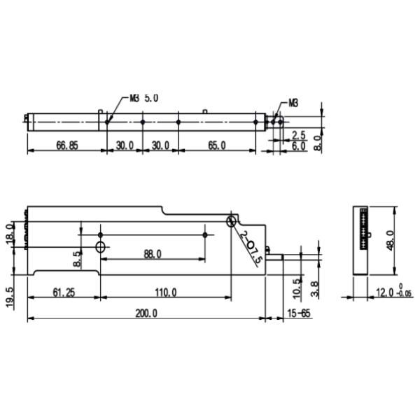 CE Resolution 1uM Linear Rotary Actuators 12mm Thick Linear Scale Encoder