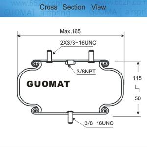 Max OD. 165mm Industrial Air Springs Firestone Bellow 131 Bolts Studs 3/8-16UNC 3/8NPT Air Inlet