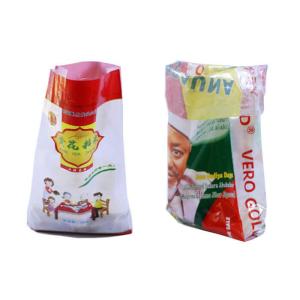 China Single Folded Woven Plastic Sacks , Custom Reusable Rice Packing Bags on sale