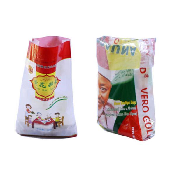 Buy Single Folded Woven Plastic Sacks , Custom Reusable Rice Packing Bags at wholesale prices