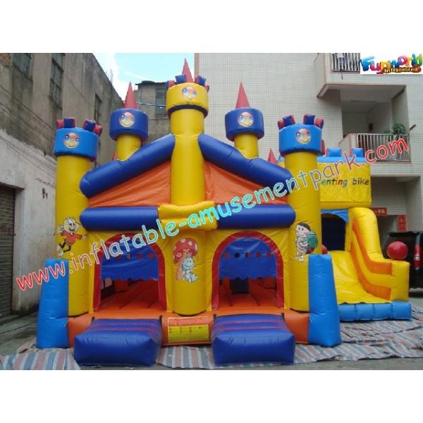 Buy Outdoor PVC Inflatable Bouncer Slide With Castle For Adults / Kids at wholesale prices