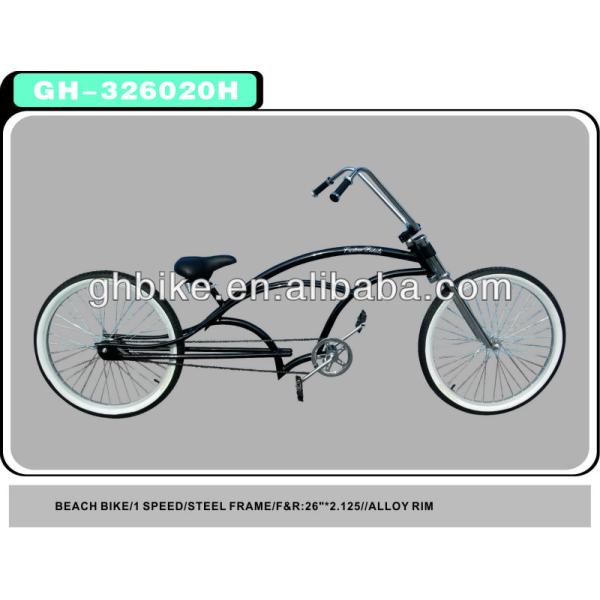2013 Black Chopper Beach Cruiser Bike Bicycle with Steel Frame Material Black/To order