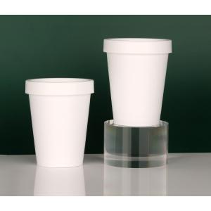 Cylinder White Wide Mouth Empty Plastic Jars With Lids 250g