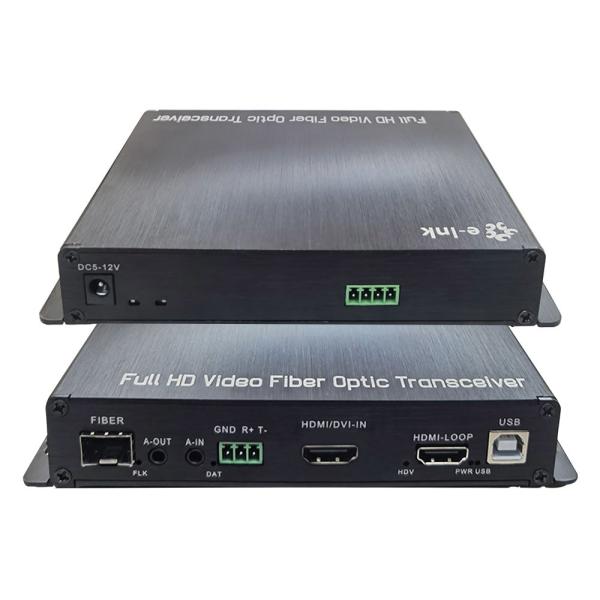 Buy RS232 BIDI Audio 2.97Gbps HDMI KVM Over Fiber Extenders at wholesale prices