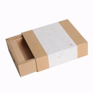 Rectangular Black 2mm Kraft Paper Drawer Box Silk Screen Printing