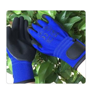 China Blue U3 Knitted Liner Black Nitrile Gloves on sale
