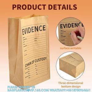Pack Paper Police Evidence Bags 9.45 * 5 * 3 Inch Crime Scene Paper Evidence Bag