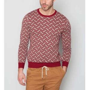 Half Wool / Cotton Double Layer Sweater , Jacquard Winter Pullover Sweaters