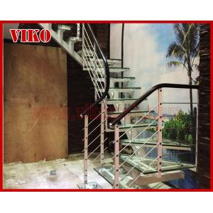 Steel Cable Stair VK65SC TreadTempered glasAluminum Baluster Glass Handrail 304