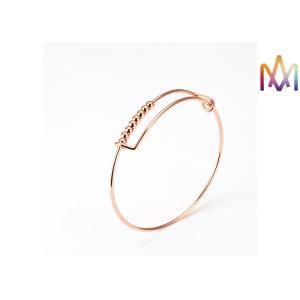 SS304 Twisted Expandable Movable Bead Womens Engraved Bracelets