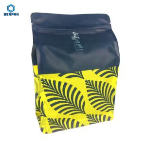 Recyclable Coffee Laminated 120um Gusseted Flat Bottom Pouches