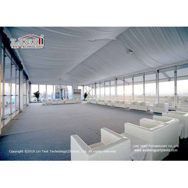 White Double Decker Tent For Airshow With Glass Wall All Around TUV CFM IFAI