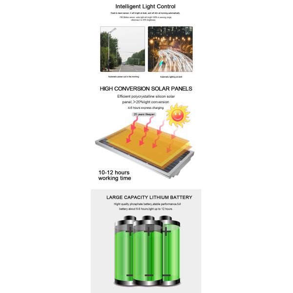 SMD3030 4 - 6 Hours Charging Solar LED Street Lights For Passages IP66
