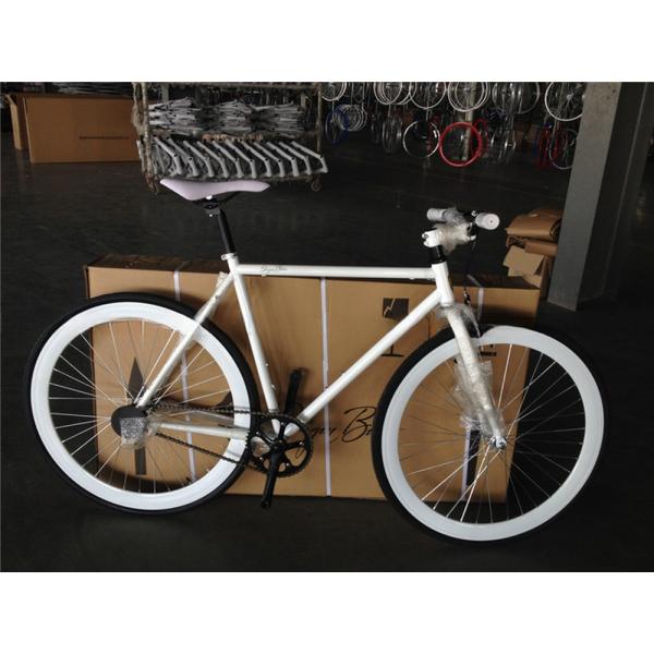 Fork Material Steel Customize Single Speed White Color Bici Fixie Bike for Adult